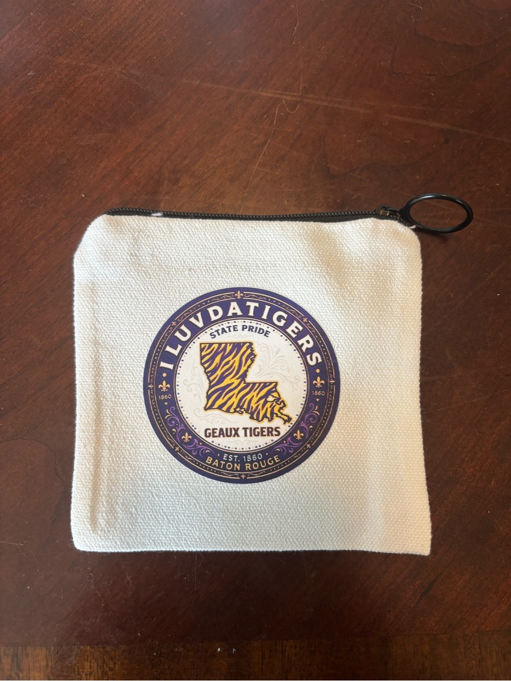 LSU Canvas Zip Pouch Wallet - Geaux Tigers